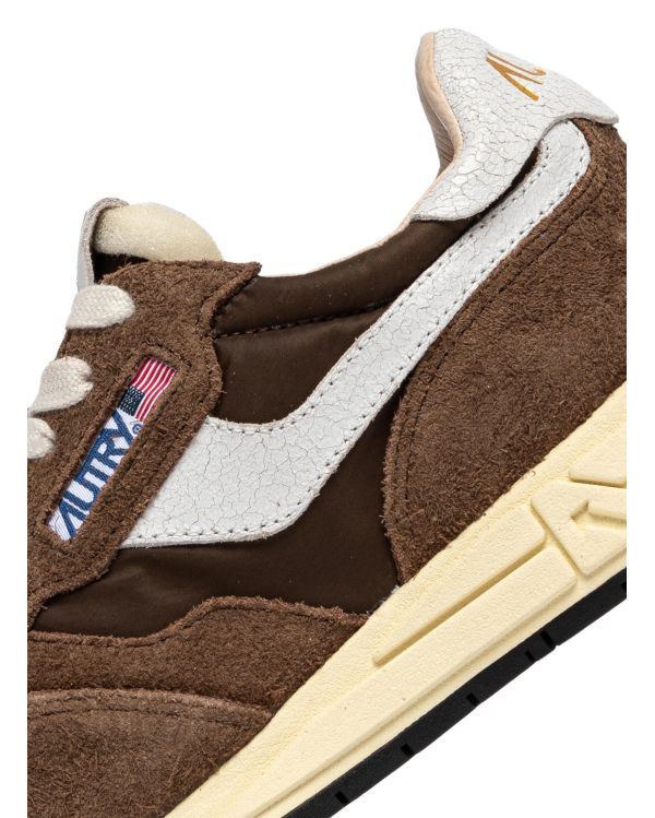 REELWIND MEN'S WHITE AND BROWN SNEAKERS