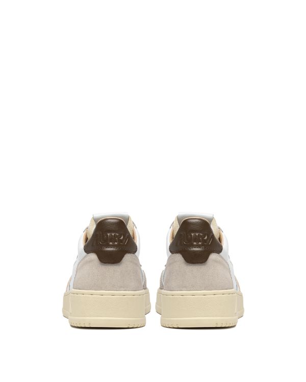 SNEAKERS MEDALIST HOMME CUIR ET DAIM BLANC ET BRUN