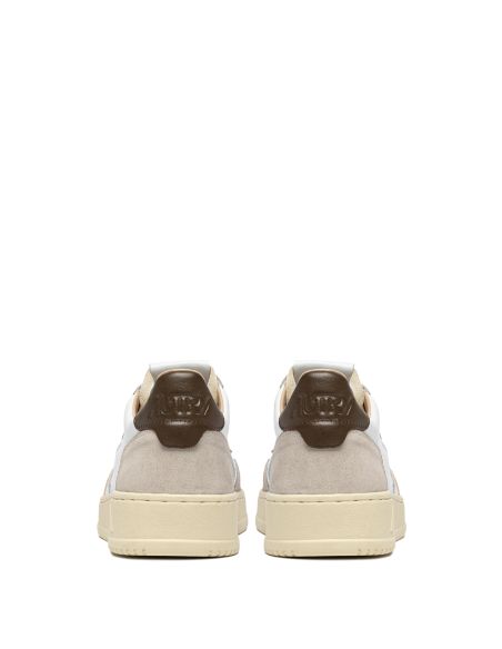 SNEAKERS MEDALIST HOMME CUIR ET DAIM BLANC ET BRUN