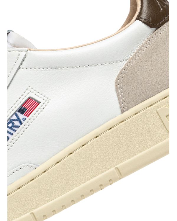 SNEAKERS MEDALIST HOMME CUIR ET DAIM BLANC ET BRUN