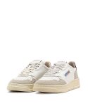 MEN'S MEDALIST SNEAKERS WHITE AND BLACK BEIGE SUEDE