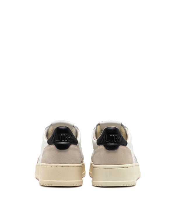 MEN'S MEDALIST SNEAKERS WHITE AND BLACK BEIGE SUEDE