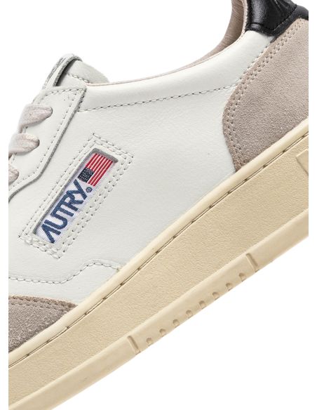 MEN'S MEDALIST SNEAKERS WHITE AND BLACK BEIGE SUEDE