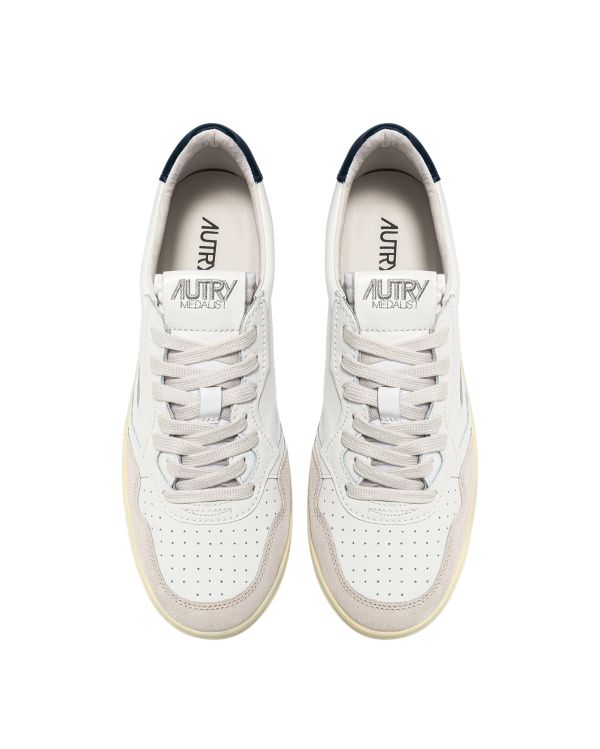 MEN'S MEDALIST SNEAKERS WHITE AND BLUE BEIGE SUEDE
