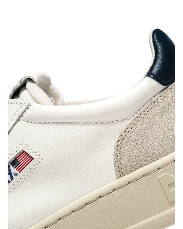 SNEAKERS MEDALIST HOMME BLANC ET BLEU DAIM BEIGE
