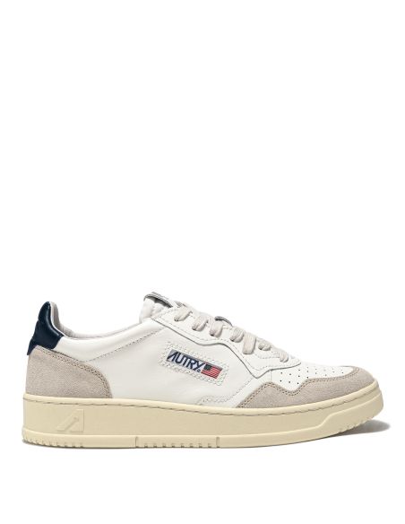 MEN'S MEDALIST SNEAKERS WHITE AND BLUE BEIGE SUEDE