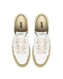 SNEAKERS MEDALIST HOMME CUIR BLANC ET DAIM GRAY GREEN