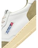SNEAKERS MEDALIST HOMME CUIR BLANC ET DAIM GRAY GREEN