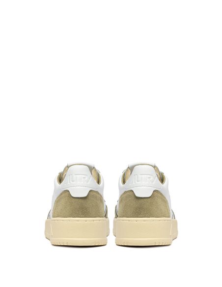 SNEAKERS MEDALIST HOMME CUIR BLANC ET DAIM GRAY GREEN