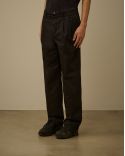 WIDE-LEGOUT BLACK GABARDINE TROUSERS