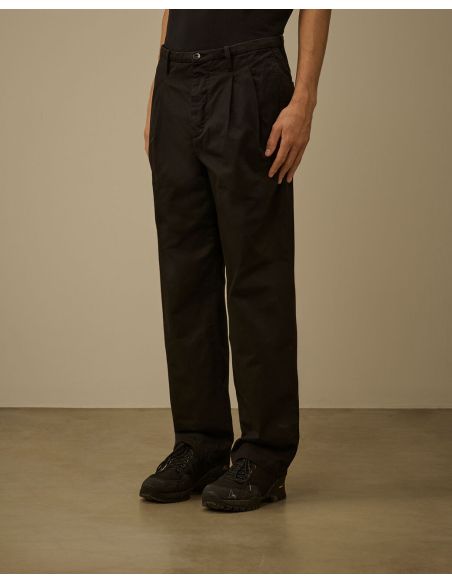 PANTALON AMPLE EN GABARDINE NOIR 