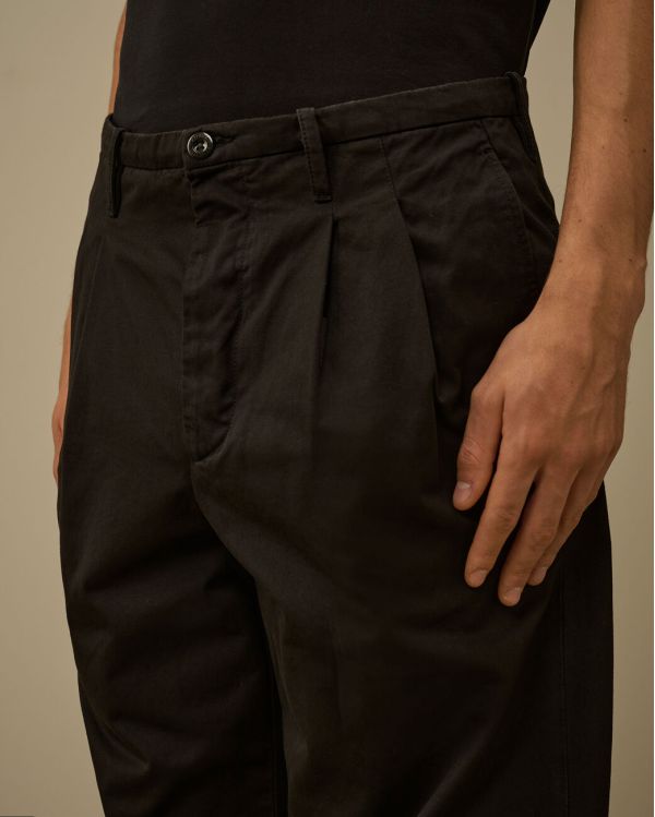 PANTALON AMPLE EN GABARDINE NOIR 
