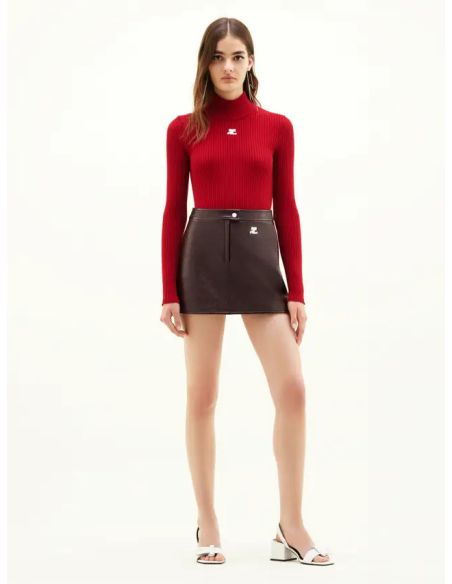 MINI-JUPE REEDITION VINYL BORDEAUX