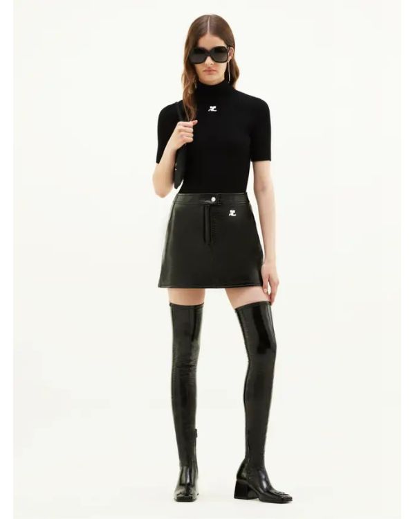 MINI SKIRT REEDITION VINYL BLACK