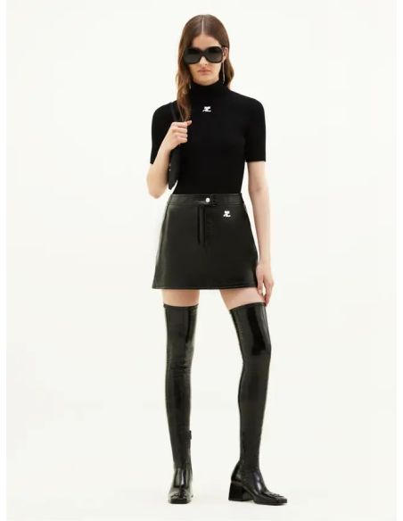 MINI-JUPE REEDITION VINYL NOIR