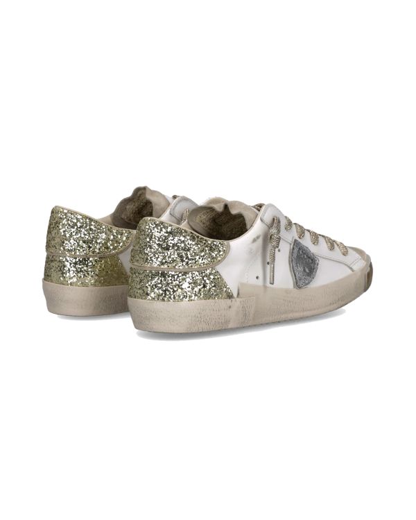 PRSX WOMEN WHITE, GOLD AND SEQUIN SNEAKERS