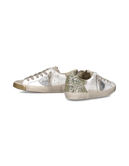 PRSX WOMEN WHITE, GOLD AND SEQUIN SNEAKERS