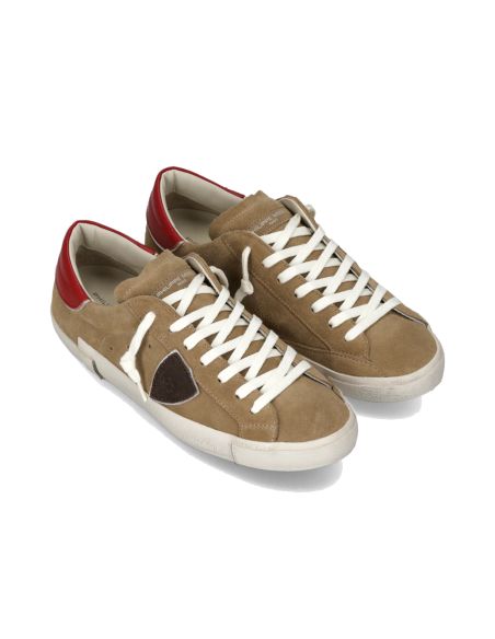 PRSX MEN BEIGE AND RED SNEAKERS