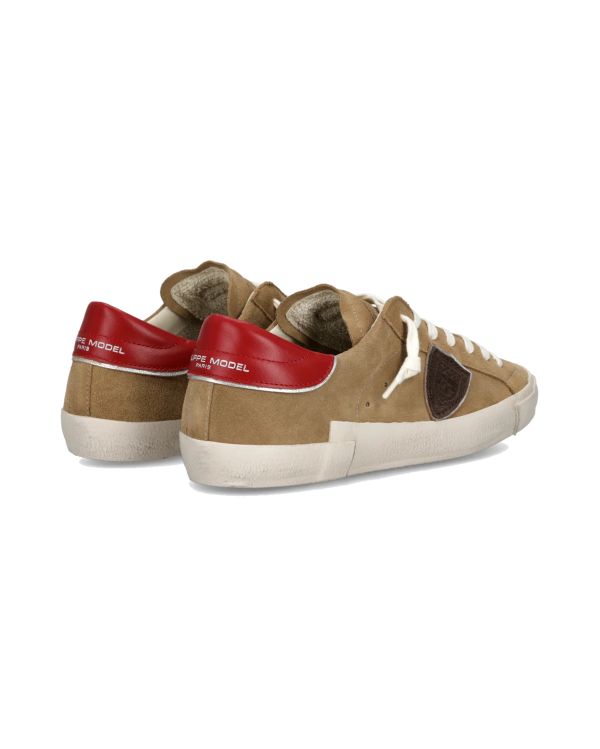 SNEAKERS PRSX HOMME BEIGE ET ROUGE