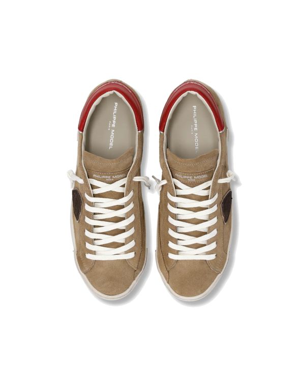 SNEAKERS PRSX HOMME BEIGE ET ROUGE