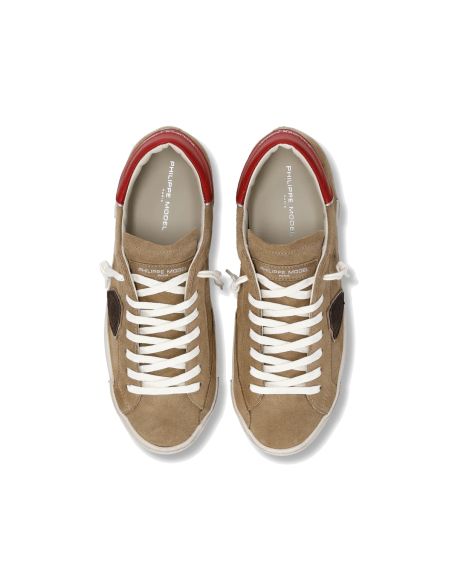 PRSX MEN BEIGE AND RED SNEAKERS