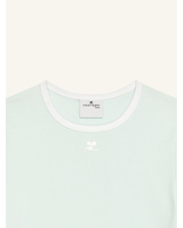 TSHIRT SIGNATURE CONTRAST LIGHT MINT / HERITAGE WHITE 2