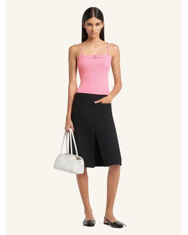TOP BUCKLE RIB KNIT ROSE