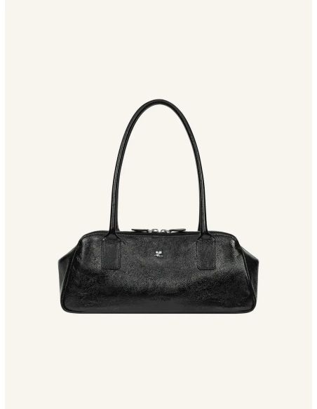 HANDBAG STRIP NAPLACK LEATHER BLACK