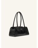 HANDBAG STRIP NAPLACK LEATHER BLACK