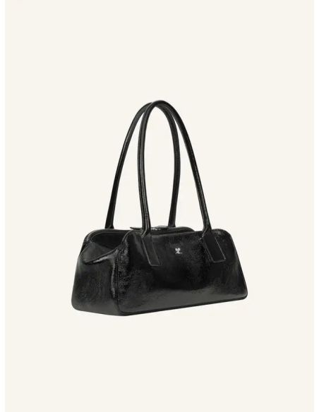 HANDBAG STRIP NAPLACK LEATHER BLACK