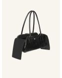 HANDBAG STRIP NAPLACK LEATHER BLACK