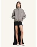 BOMBER JACKET BUCKLE HOUNDSTOOTH NATURAL / RED / BLACK