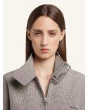 BOMBER JACKET BUCKLE HOUNDSTOOTH NATURAL / RED / BLACK