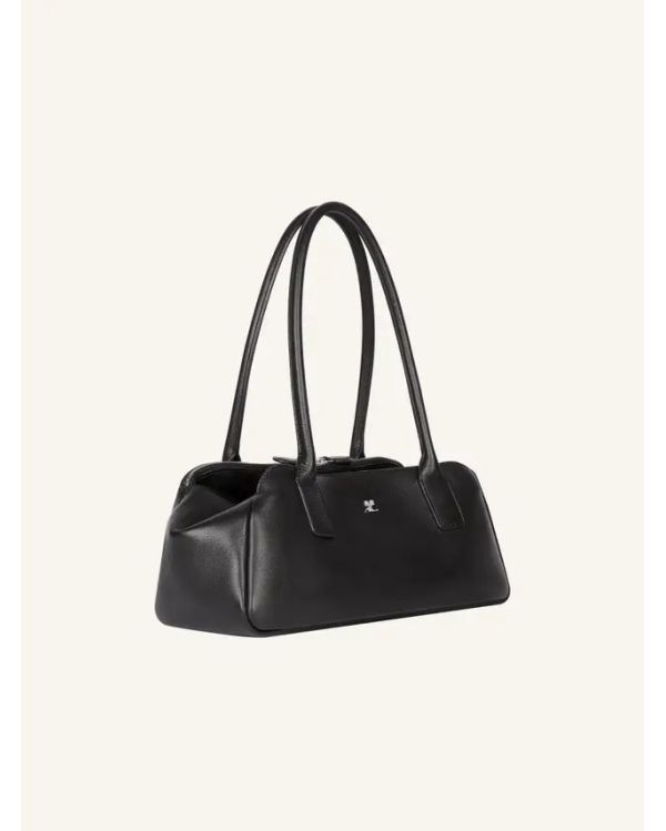SAC À MAIN STRIP CUIR NOIR
