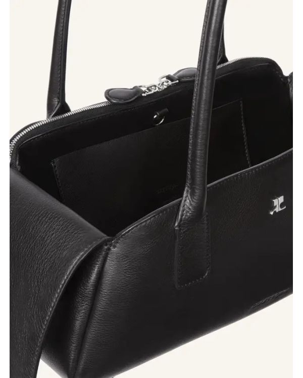 SAC À MAIN STRIP CUIR NOIR