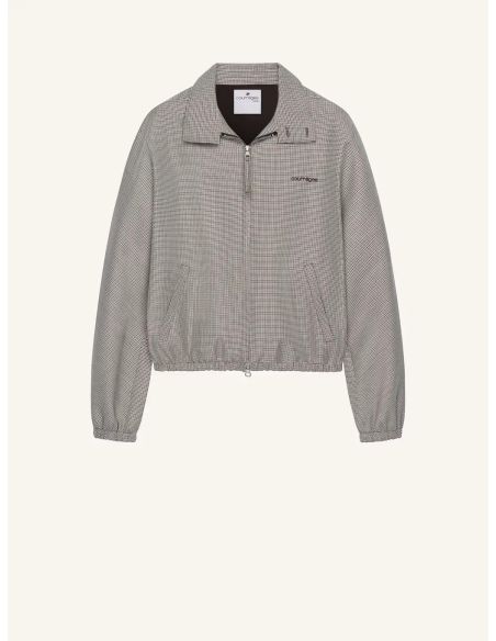 VESTE BOMBERHOUNDSTOOTH ZIPPED NATUREL / ROUGE / NOIR