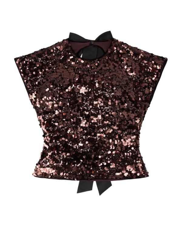 TOP VELVET SEQUINS DEMITASSE