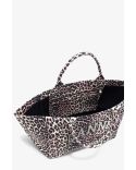 SAC FOURRE-TOUT XXL À SEQUINS LÉOPARD MAUVE