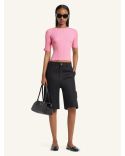 TSHIRT BUCKLE RIB KNIT PARTY PINK