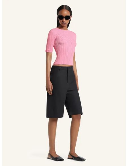 TSHIRT BUCKLE RIB KNIT PARTY PINK