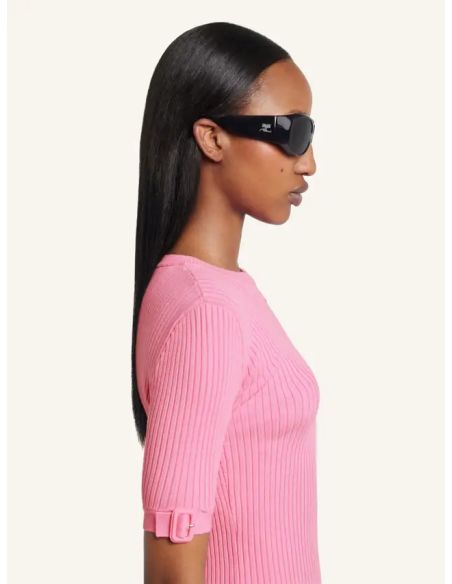 TSHIRT BUCKLE RIB KNIT PARTY PINK