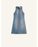 ROBE HÉRITAGE SANS MANCHES EN DENIM BLEU DÉLAVÉ