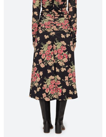 SKIRT CORNELIA FLORAL PRINT BLACK