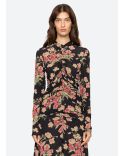 TOP CORNELIA L/S IMPRIMÉ FLEURI BLACK