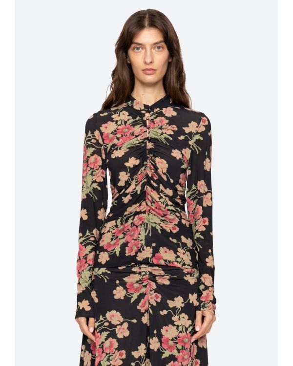 TOP CORNELIA L/S FLORAL PRINT BLACK 2