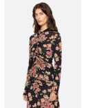 TOP CORNELIA L/S FLORAL PRINT BLACK