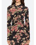 TOP CORNELIA L/S FLORAL PRINT BLACK