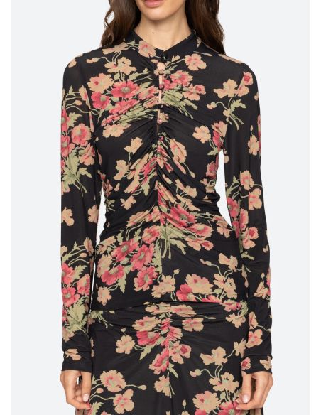 TOP CORNELIA L/S IMPRIMÉ FLEURI BLACK