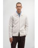 PULL JONAS FULL ZIP LAINE MÉRINOS IVOIRE