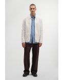 PULL JONAS FULL ZIP LAINE MÉRINOS IVOIRE